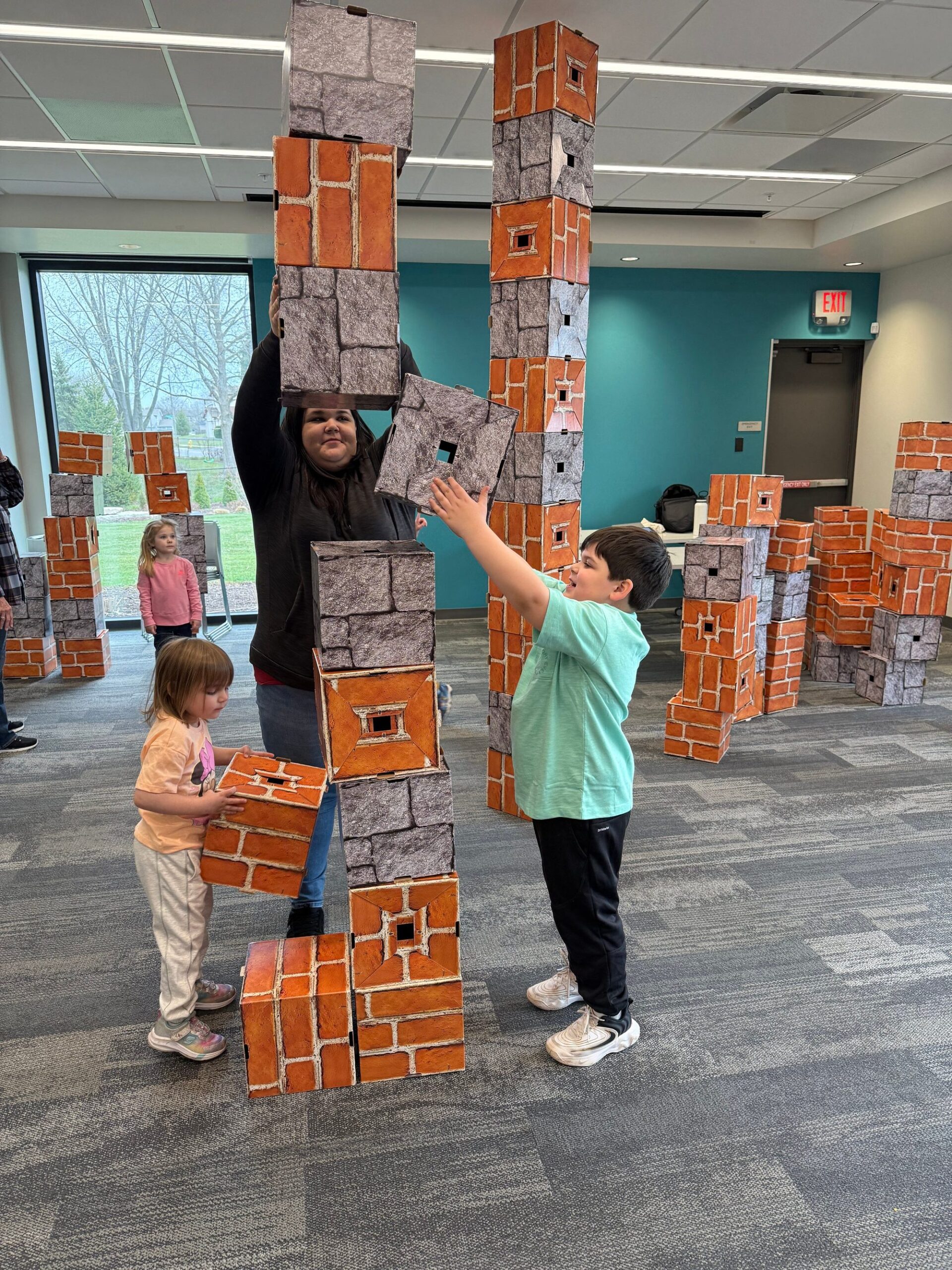 An Activity Leader building with children